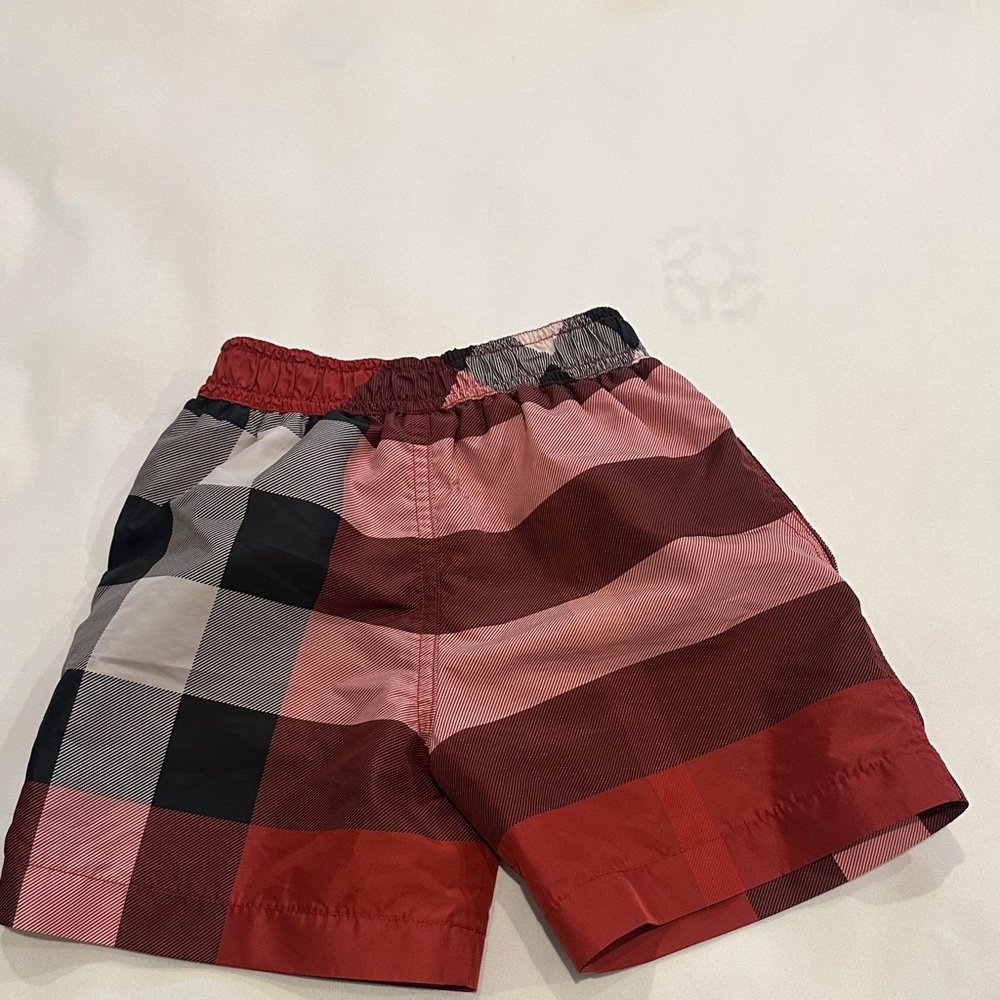 Burberry Kids Swim Trunks - Red, Black, White Check - Picture 7 of 7